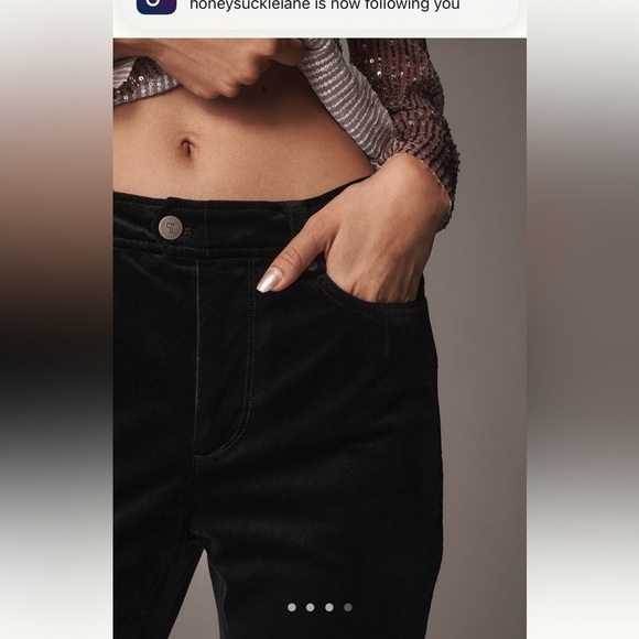 NWT new 30 Anthropologie pilcro solid velvet moto cropped pants black short - Picture 8 of 14